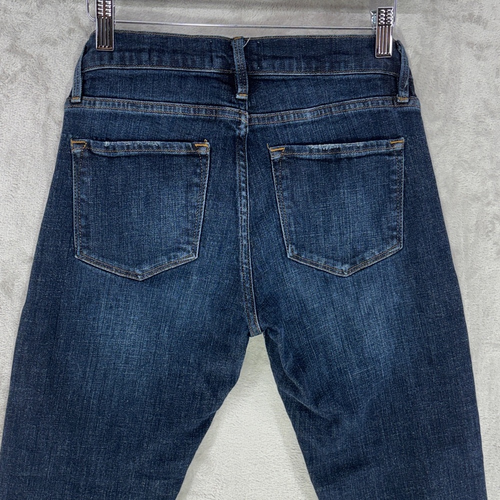 Frame Le Garcon Crop Dark Distressed Jeans Size 25 - Picture 10 of 11